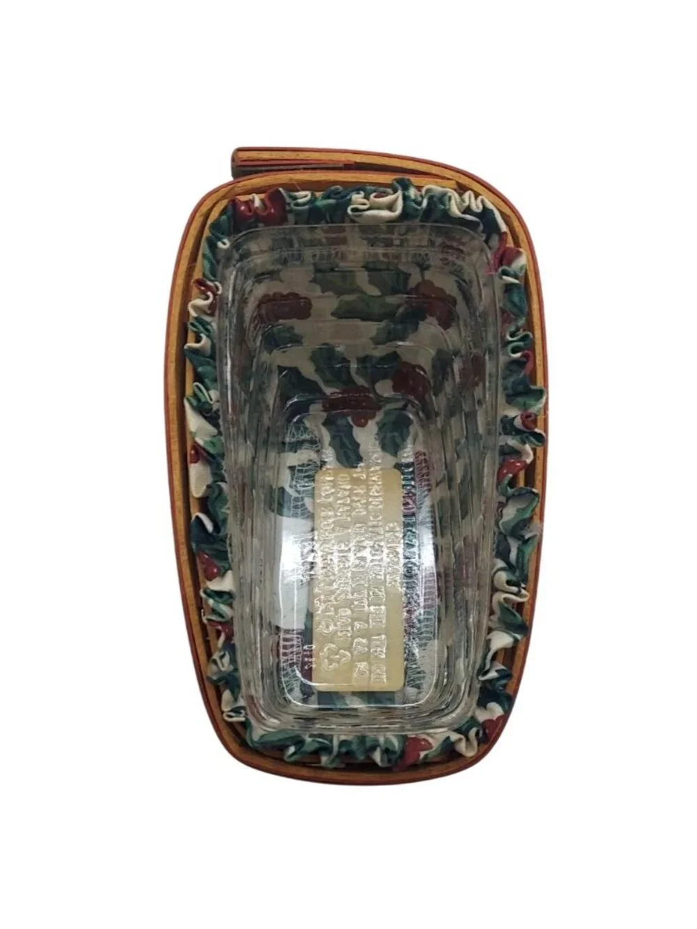 Longaberger Basket Set of 2 Let It Snow Tree Trimming Holly Liner Protector 2000